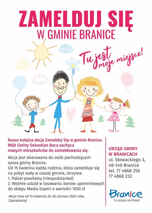 
Zamelduj się w gminie Branice – Tu jest Twoje miejsce!
Zamelduj się w gminie Branice – Tu jest Twoje miejsce!
