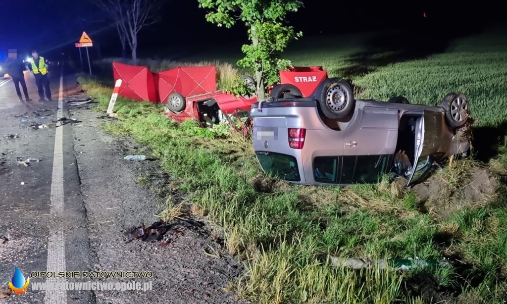Śmiertelny wypadek na DK38 w Pawłowiczkach, foto: ratownictwo.opole.pl