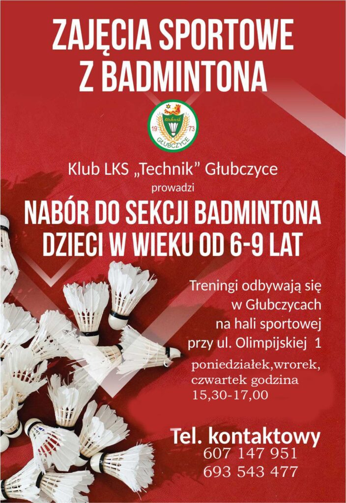 541319970_1263001758956122_9014795732200838835_n-1-704x1024 Głubczyce zapraszają najmłodszych na zajęcia badmintona