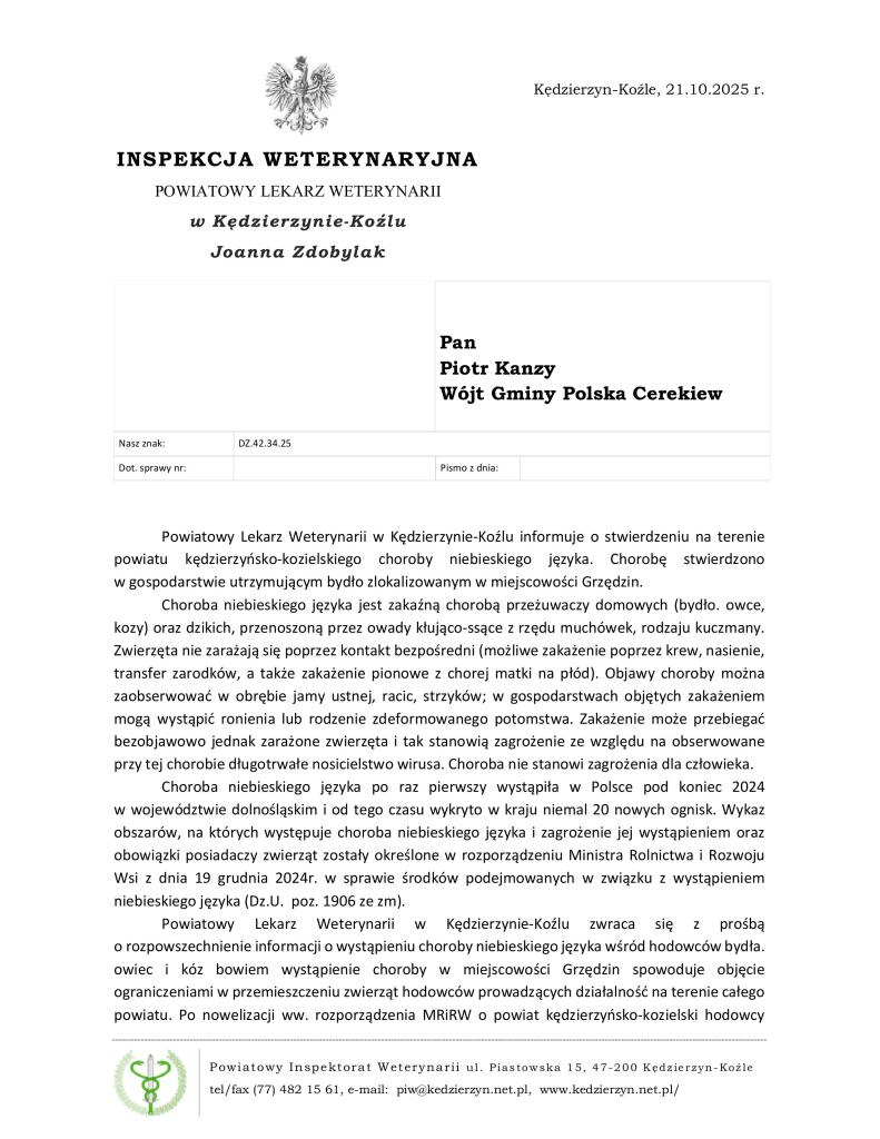 piw-choroba W powiecie kędzierzyńsko-kozielskim wykryto ognisko choroby niebieskiego języka u bydła